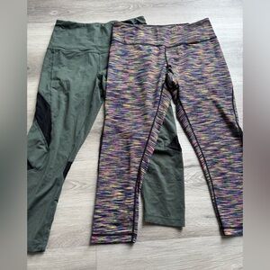 Set of 2 Z by Zella Multicolor and Green Cropped Leggings size M
